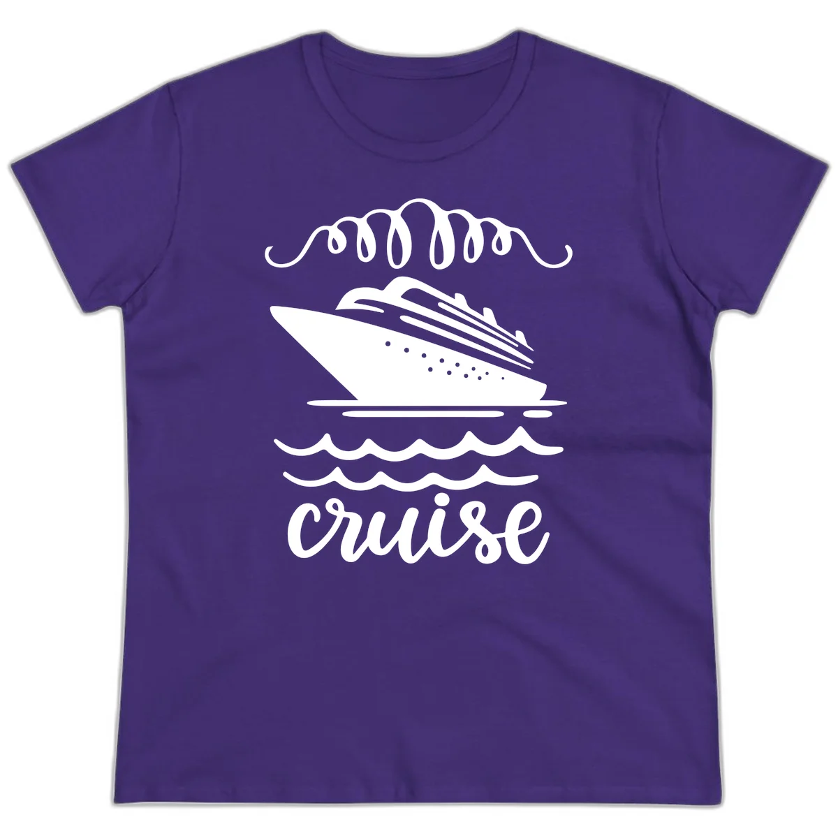 Cruise Ship Ocean Waves Ladies Tee in Purple