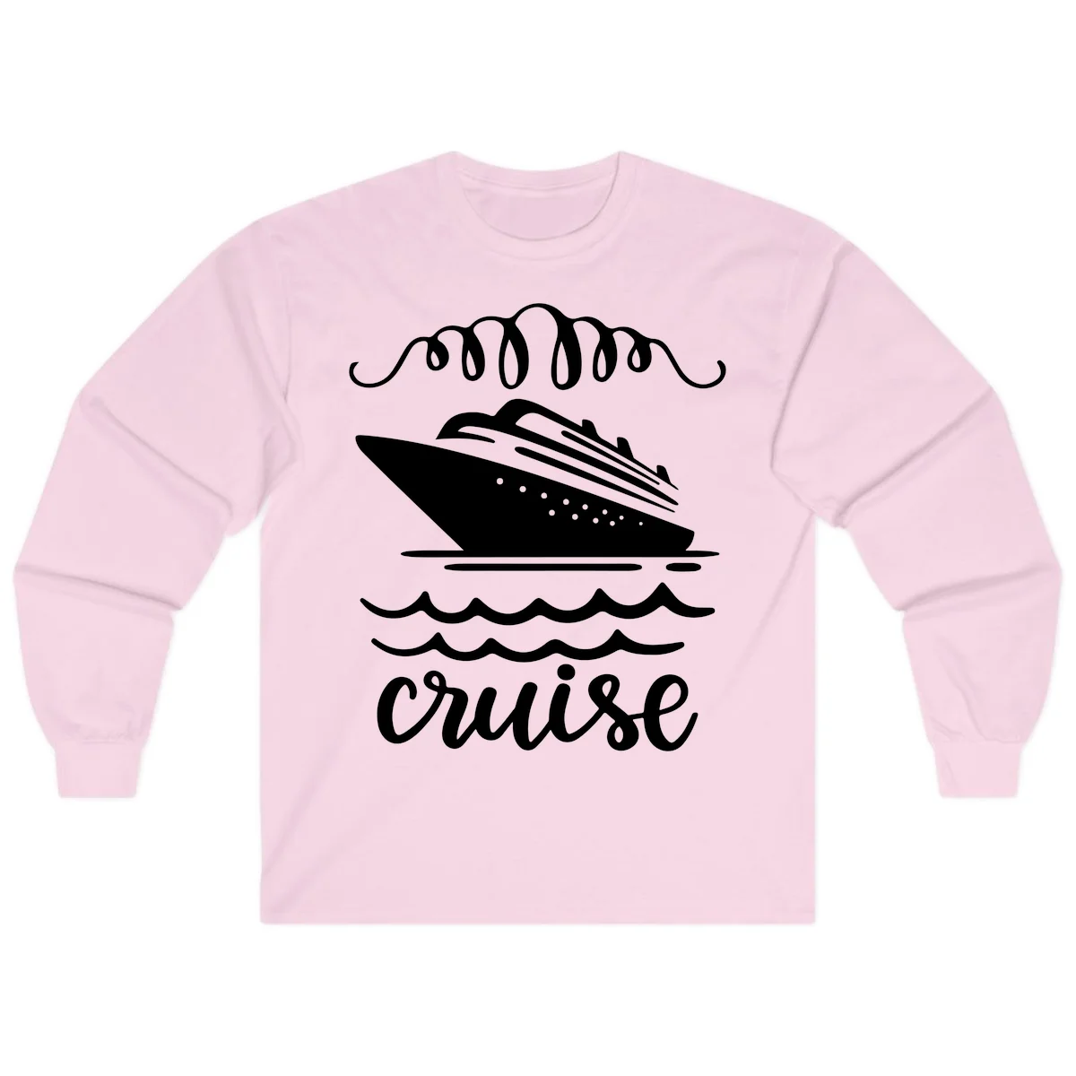 Cruise Ship Ocean Waves Long Sleeve in Light Pink