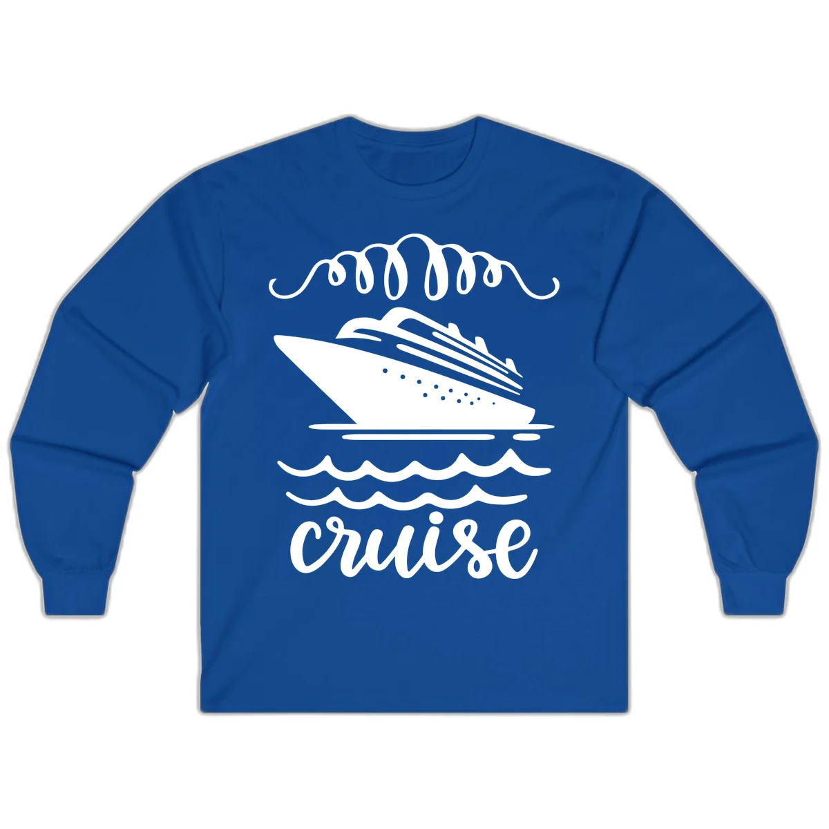 Cruise Ship Ocean Waves Long Sleeve in Royal