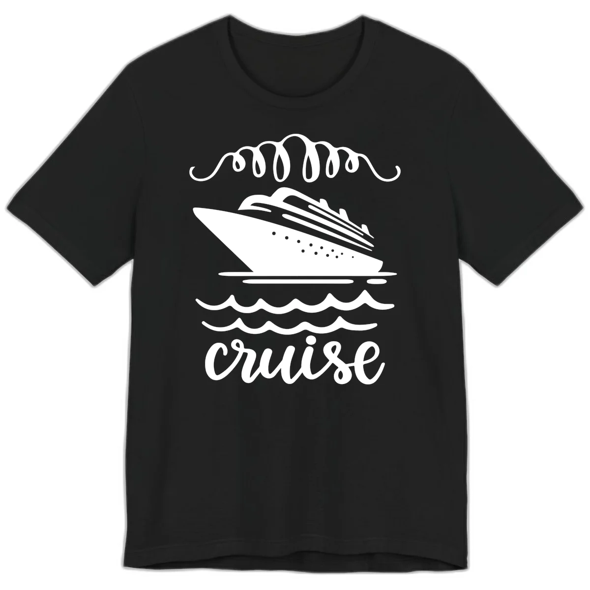 Cruise Ship Ocean Waves Premium T-Shirt in Black