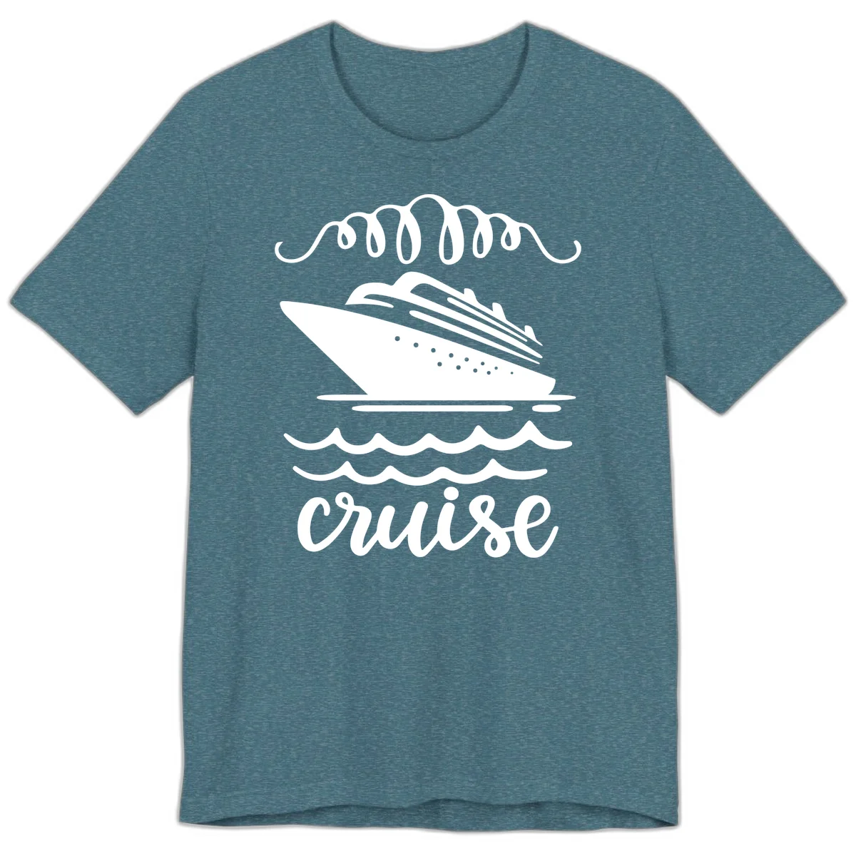 Cruise Ship Ocean Waves Premium T-Shirt in Heather Deep Teal