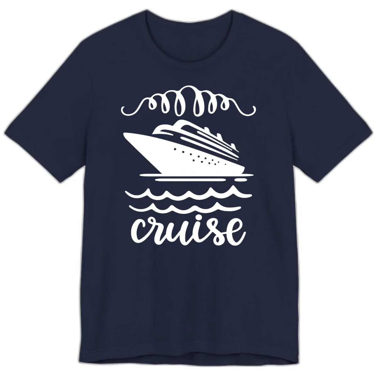 Cruise Ship Ocean Waves Premium T-Shirt in Navy