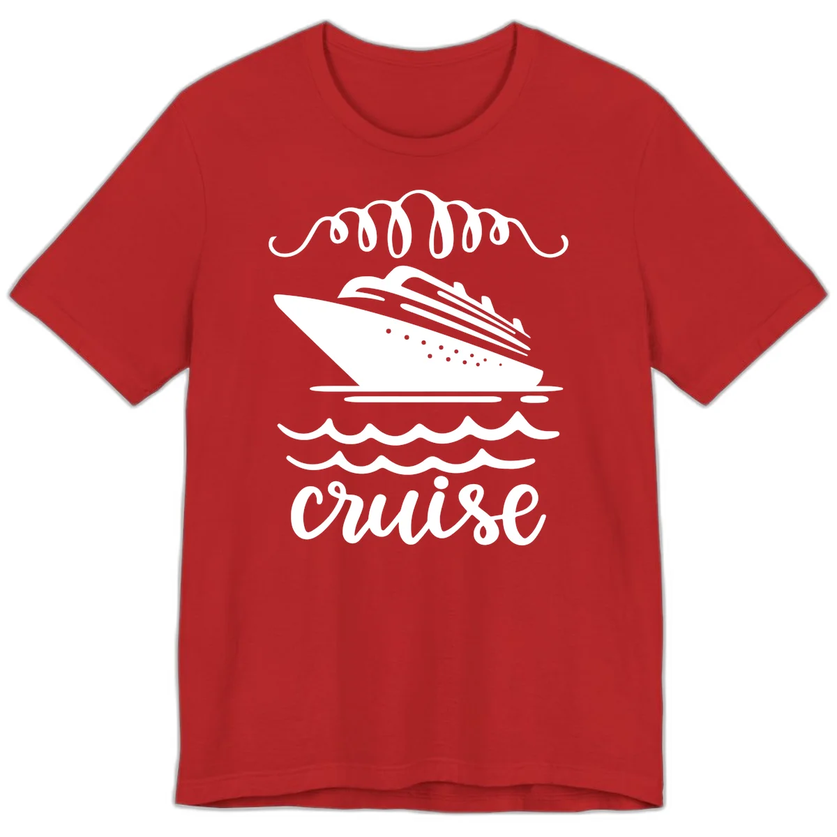 Cruise Ship Ocean Waves Premium T-Shirt in Red