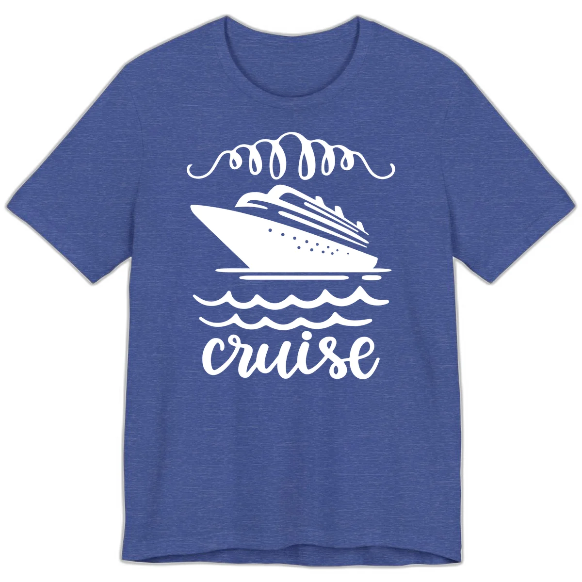 Cruise Ship Ocean Waves Premium T-Shirt in Heather True Royal