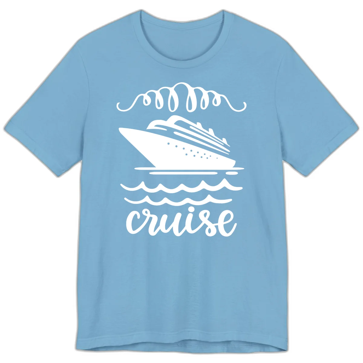 Cruise Ship Ocean Waves Premium T-Shirt in Ocean Blue