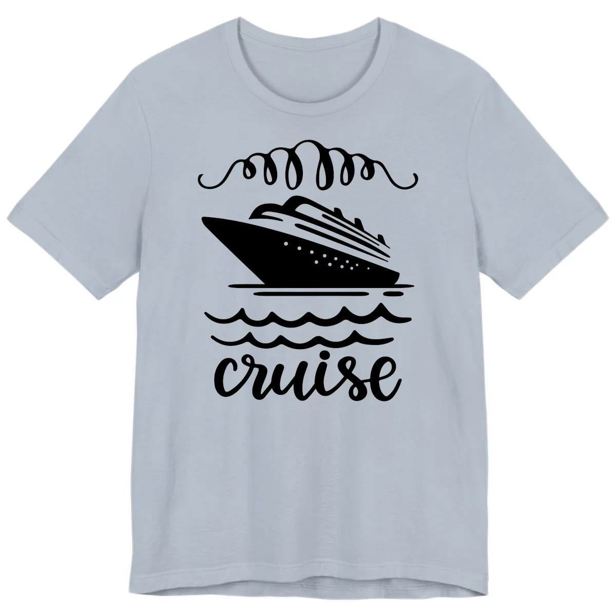 Cruise Ship Ocean Waves Premium T-Shirt in Light Blue