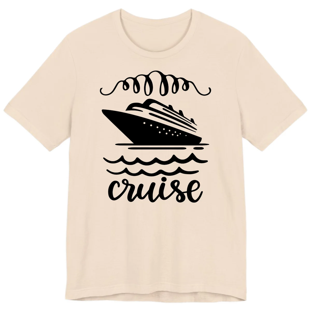 Cruise Ship Ocean Waves Premium T-Shirt in Soft Cream