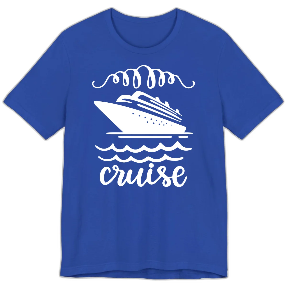 Cruise Ship Ocean Waves Premium T-Shirt in True Royal