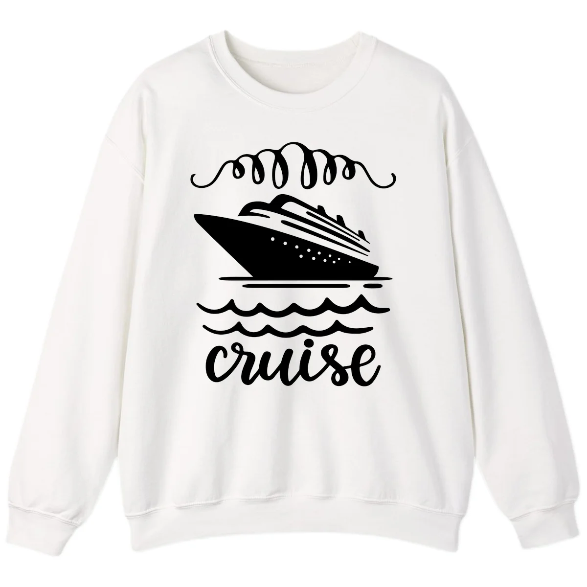Cruise Ship Ocean Waves Sweatshirt in White