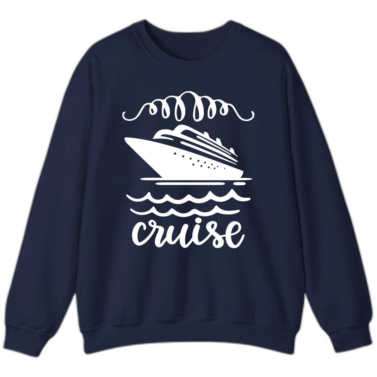 Cruise Ship Ocean Waves Sweatshirt in Navy