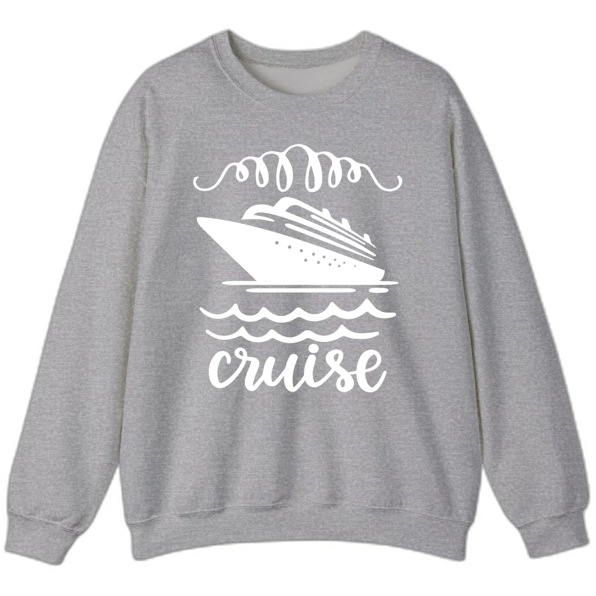 Cruise Ship Ocean Waves Sweatshirt in Sport Grey