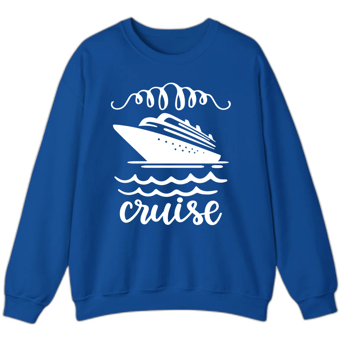 Cruise Ship Ocean Waves Sweatshirt in Royal