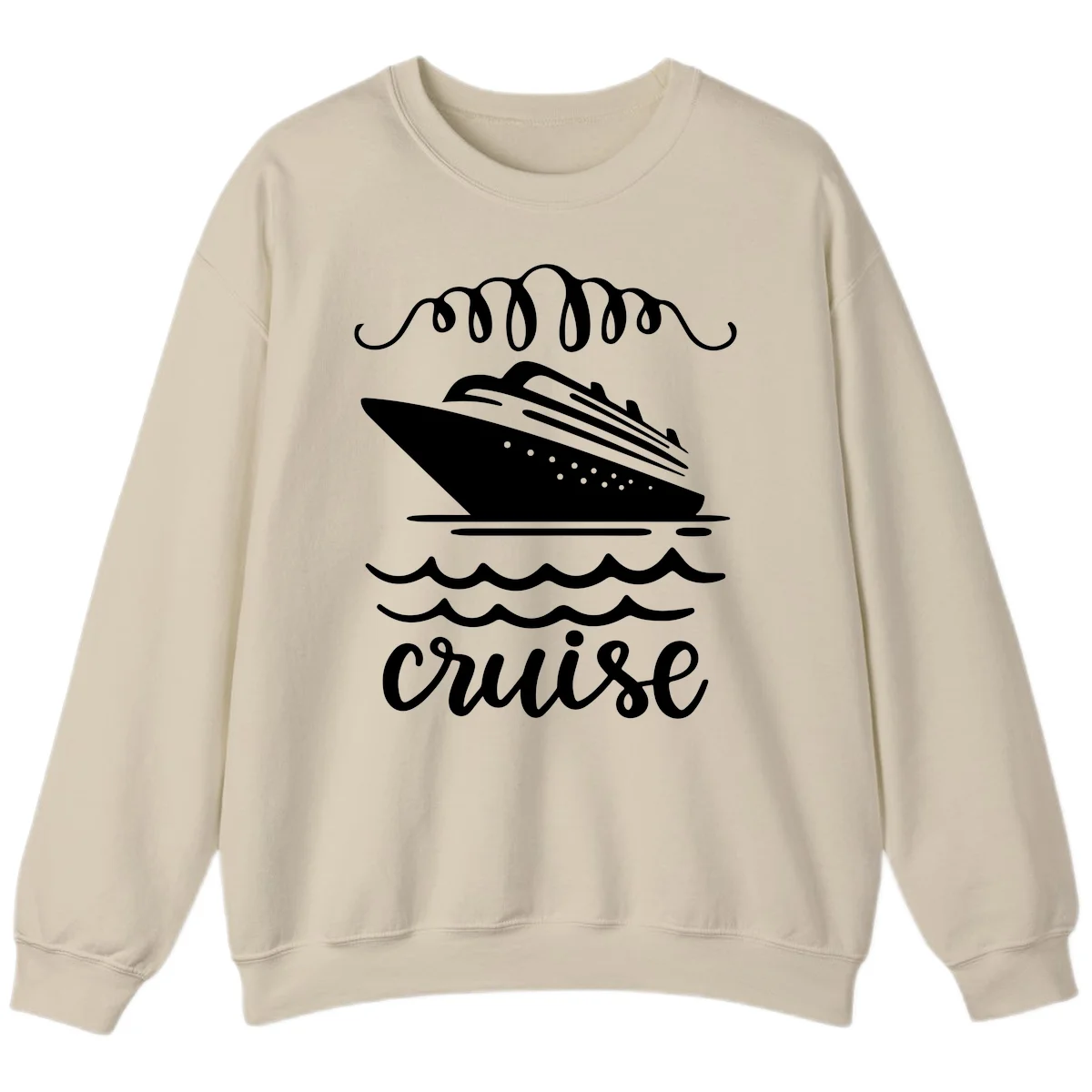 Cruise Ship Ocean Waves Sweatshirt in Sand