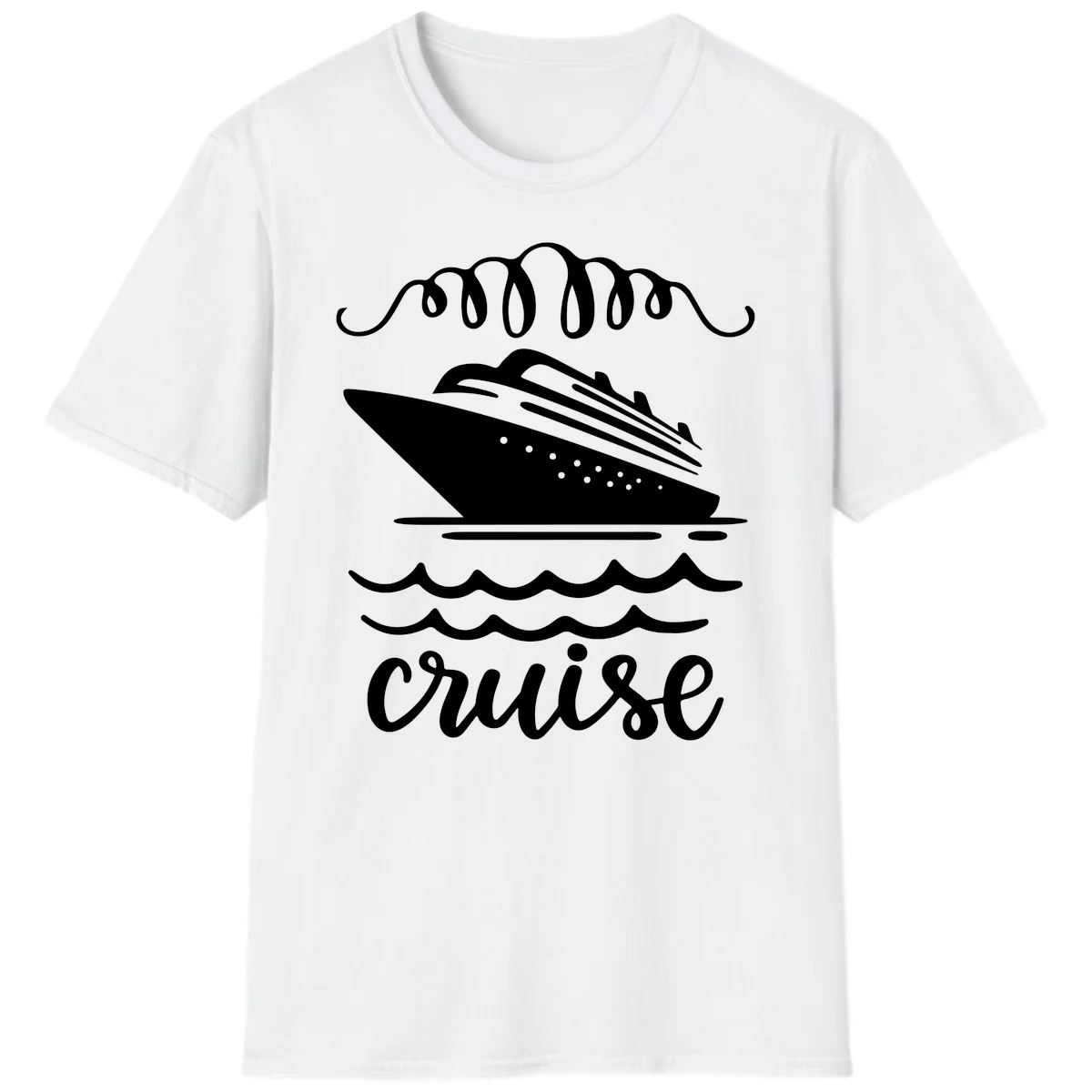Cruise Ship Ocean Waves T-Shirt in White