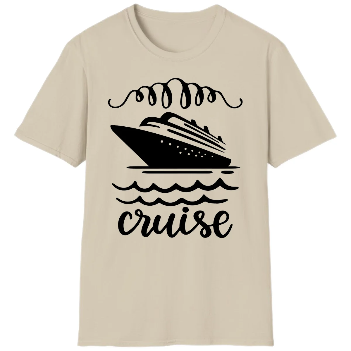 Cruise Ship Ocean Waves T-Shirt in Sand