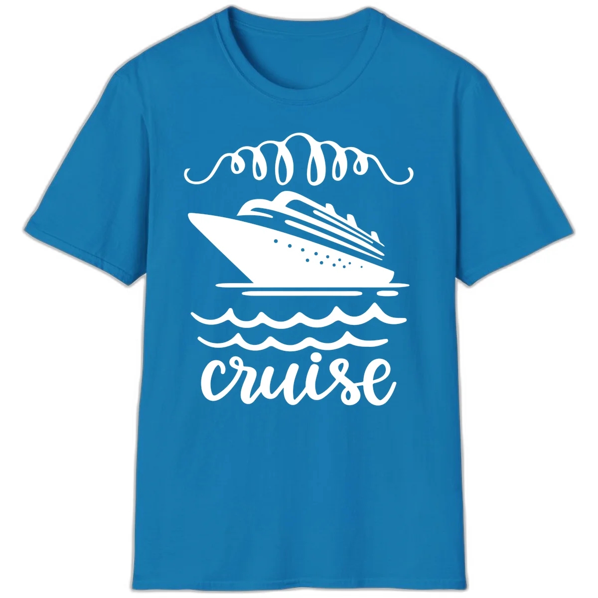 Cruise Ship Ocean Waves T-Shirt in Sapphire