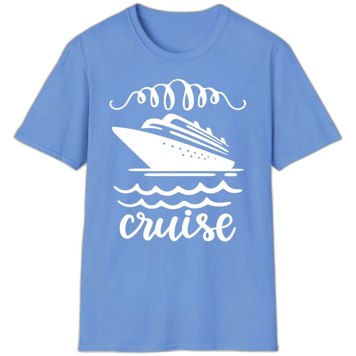 Cruise Ship Ocean Waves T-Shirt in Carolina Blue