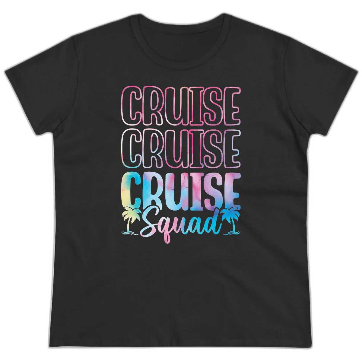Cruise Cruise Cruise Squad Ladies Tee in Black