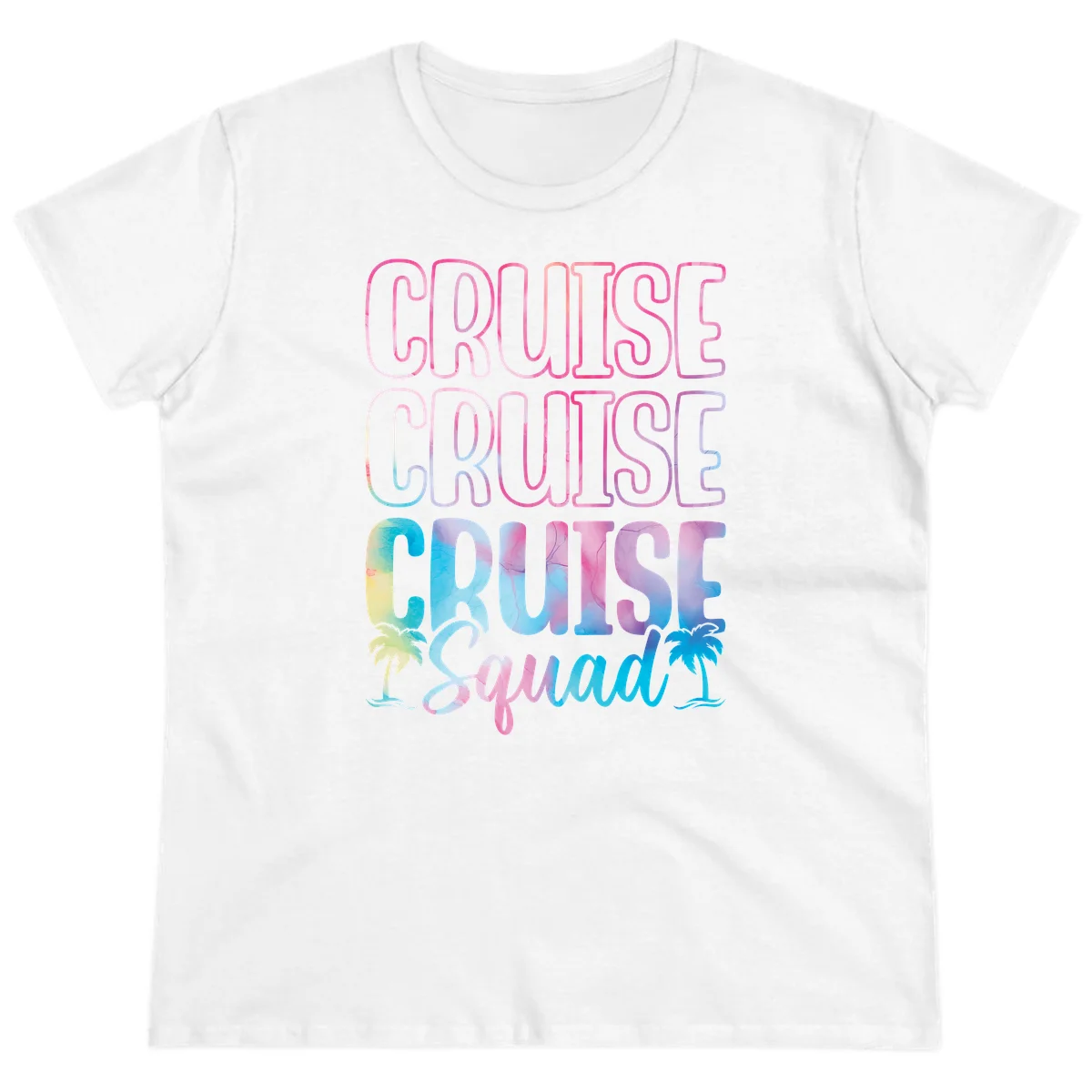 Cruise Cruise Cruise Squad Ladies Tee in White