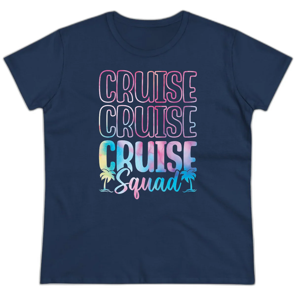 Cruise Cruise Cruise Squad Ladies Tee in Navy