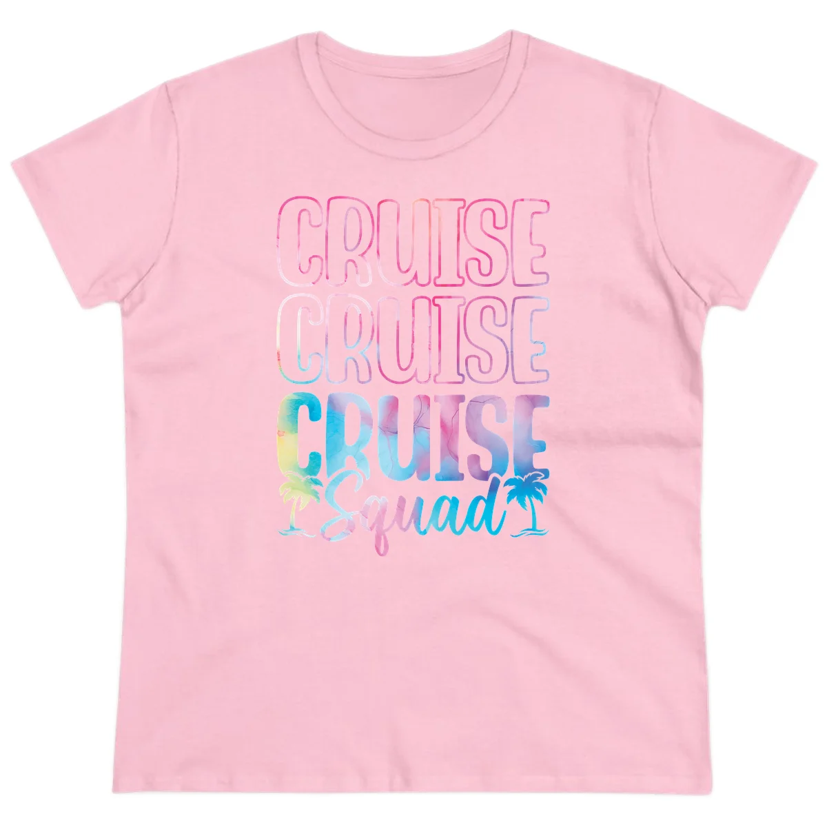 Cruise Cruise Cruise Squad Ladies Tee in Light Pink