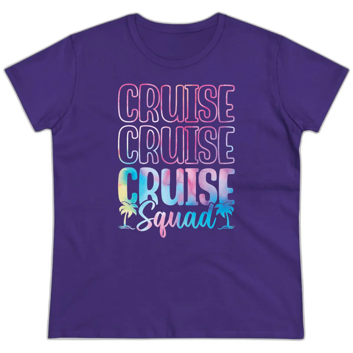 Cruise Cruise Cruise Squad Ladies Tee in Purple