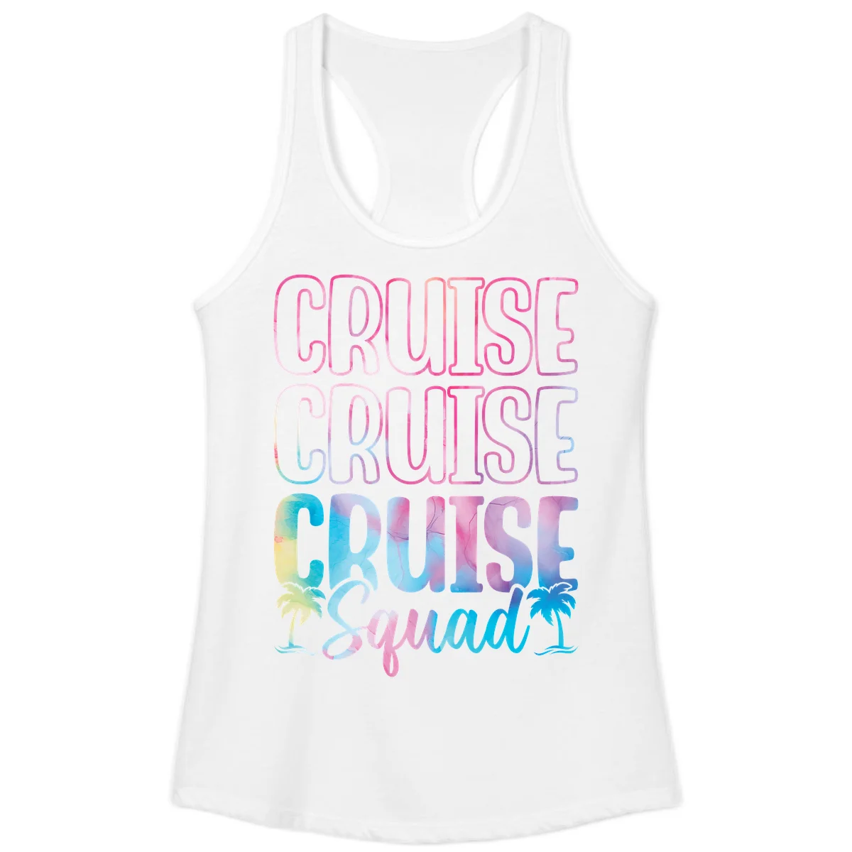 Cruise Cruise Cruise Squad Ladies Tank in White