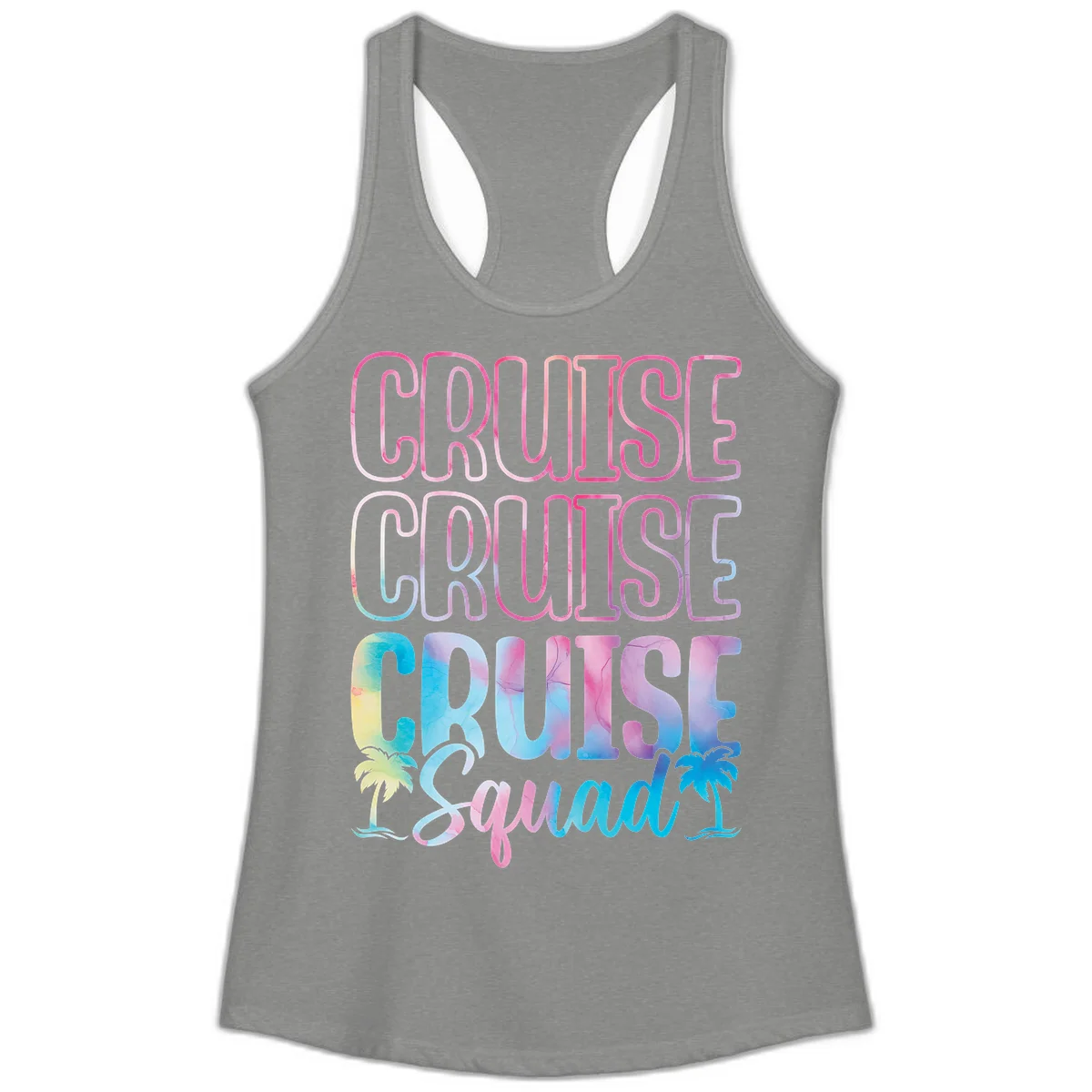 Cruise Cruise Cruise Squad Ladies Tank in Heather Grey