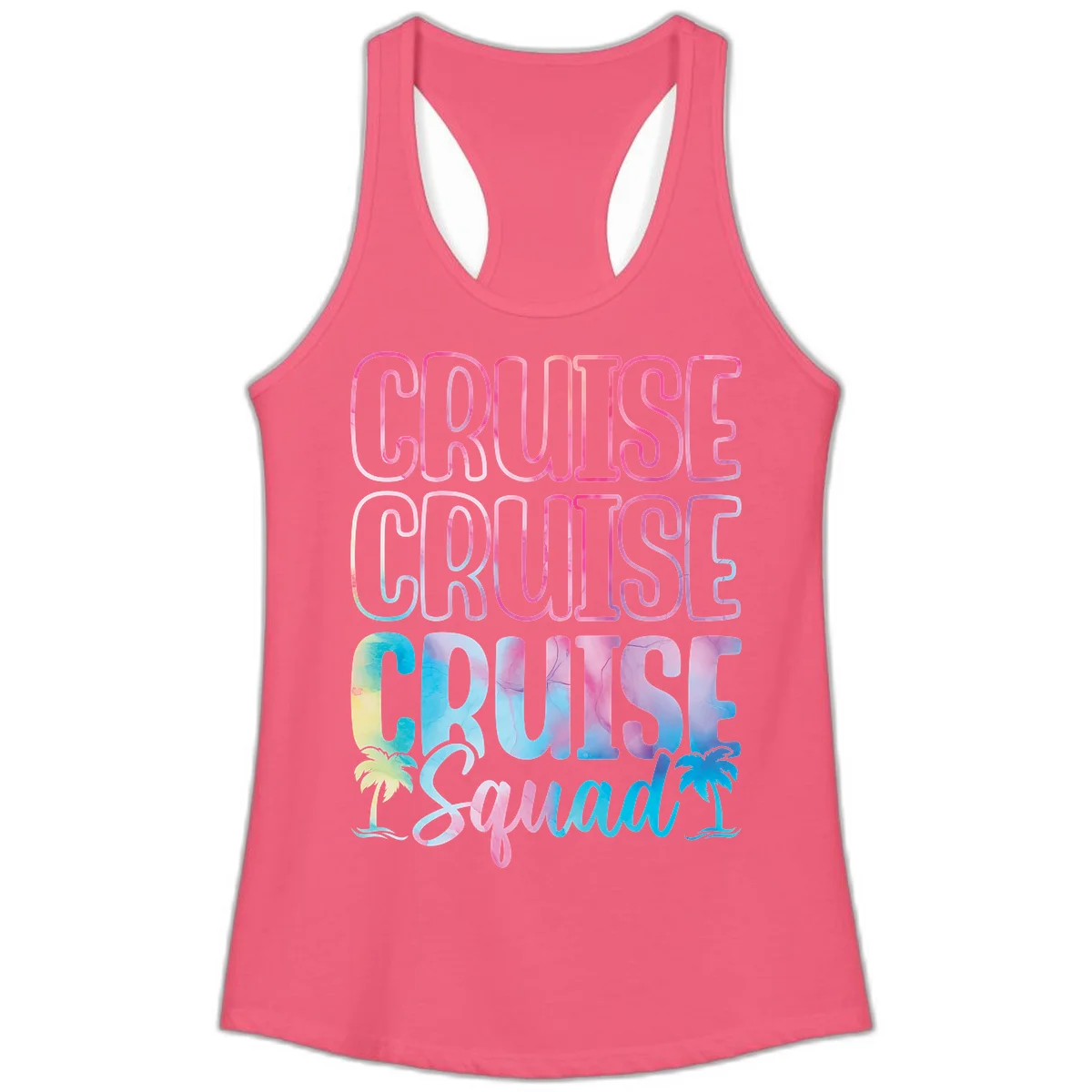Cruise Cruise Cruise Squad Ladies Tank in Hot Pink