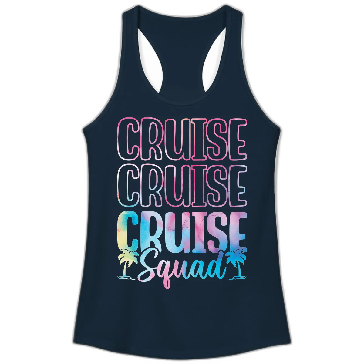 Cruise Cruise Cruise Squad Ladies Tank in Solid Midnight Navy