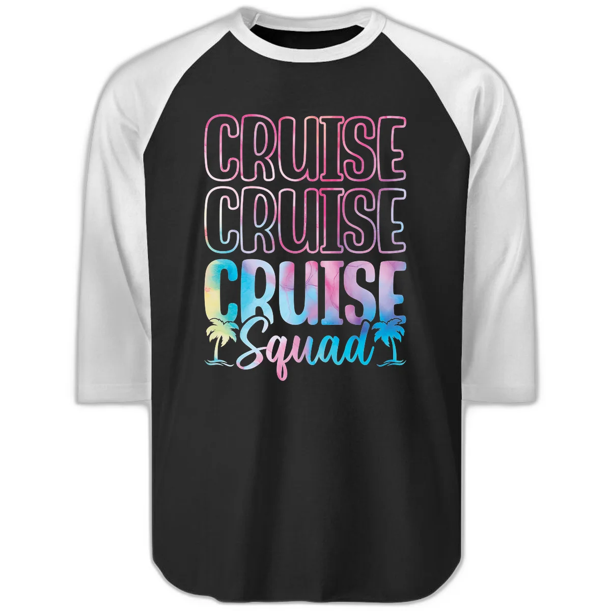 Cruise Cruise Cruise Squad Raglan 3/4 in Black White