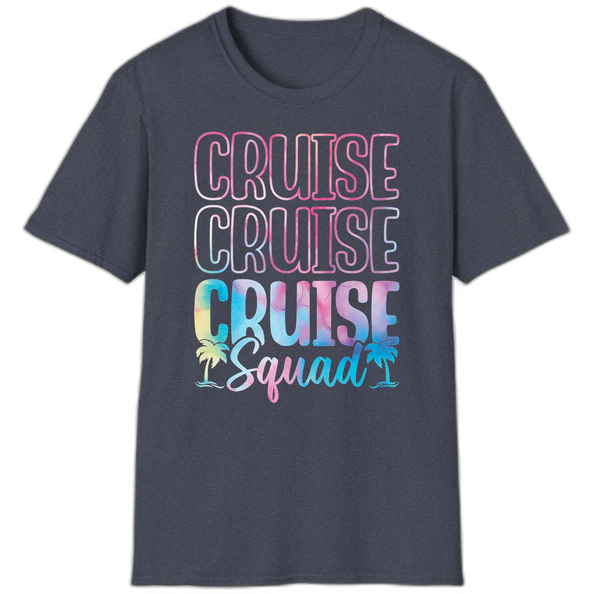 Cruise Cruise Cruise Squad T-Shirt in Heather Navy