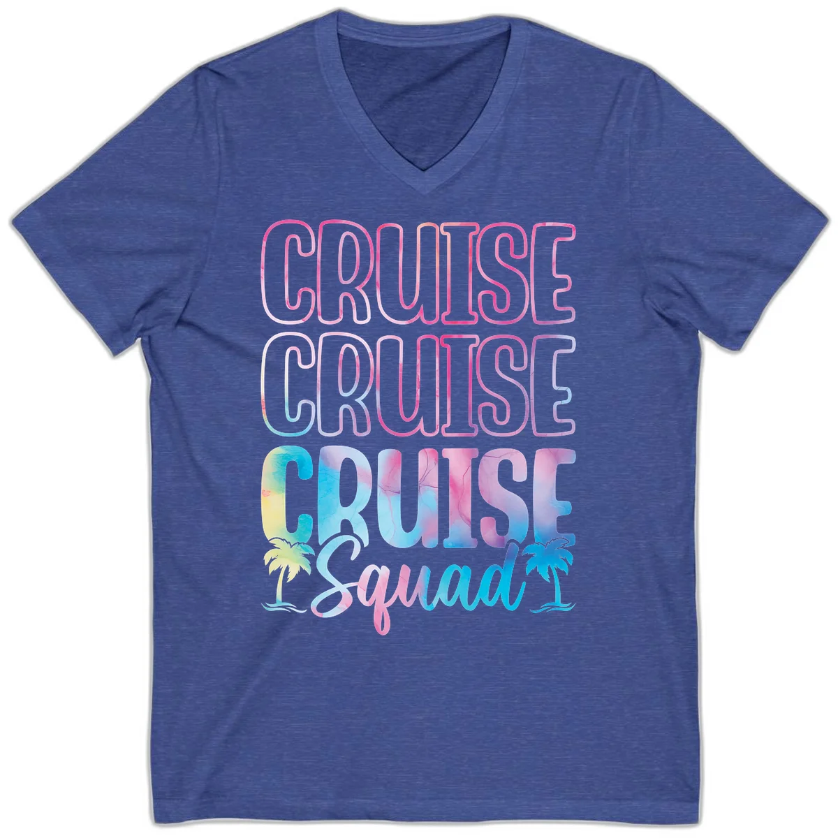 Cruise Cruise Cruise Squad V-Neck in Heather True Royal