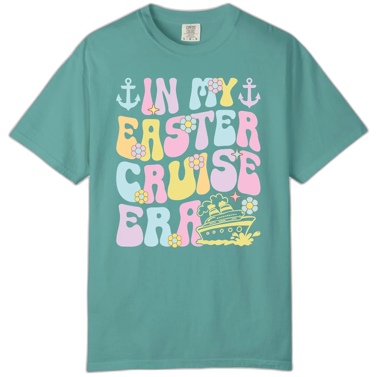 In My Cruise Era Comfort Color T-Shirt in Seafoam