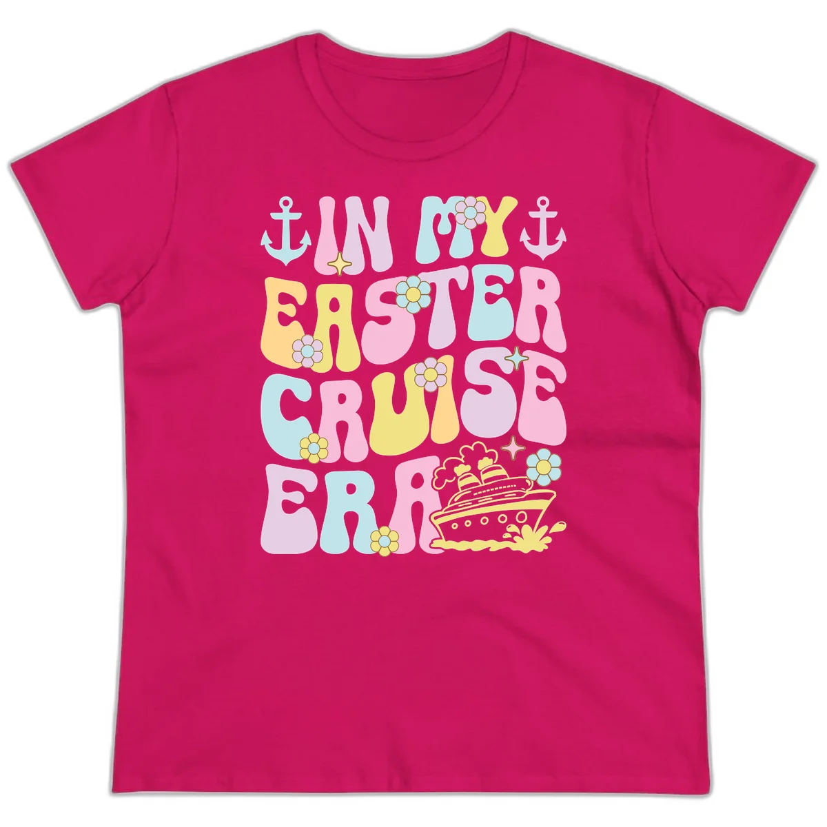 In My Cruise Era Ladies Tee in Heliconia