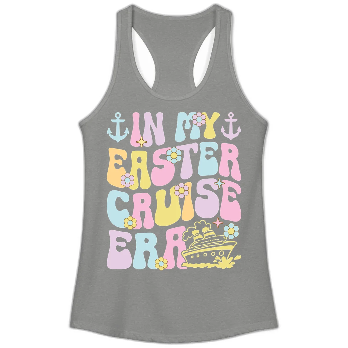 In My Cruise Era Ladies Tank in Heather Grey