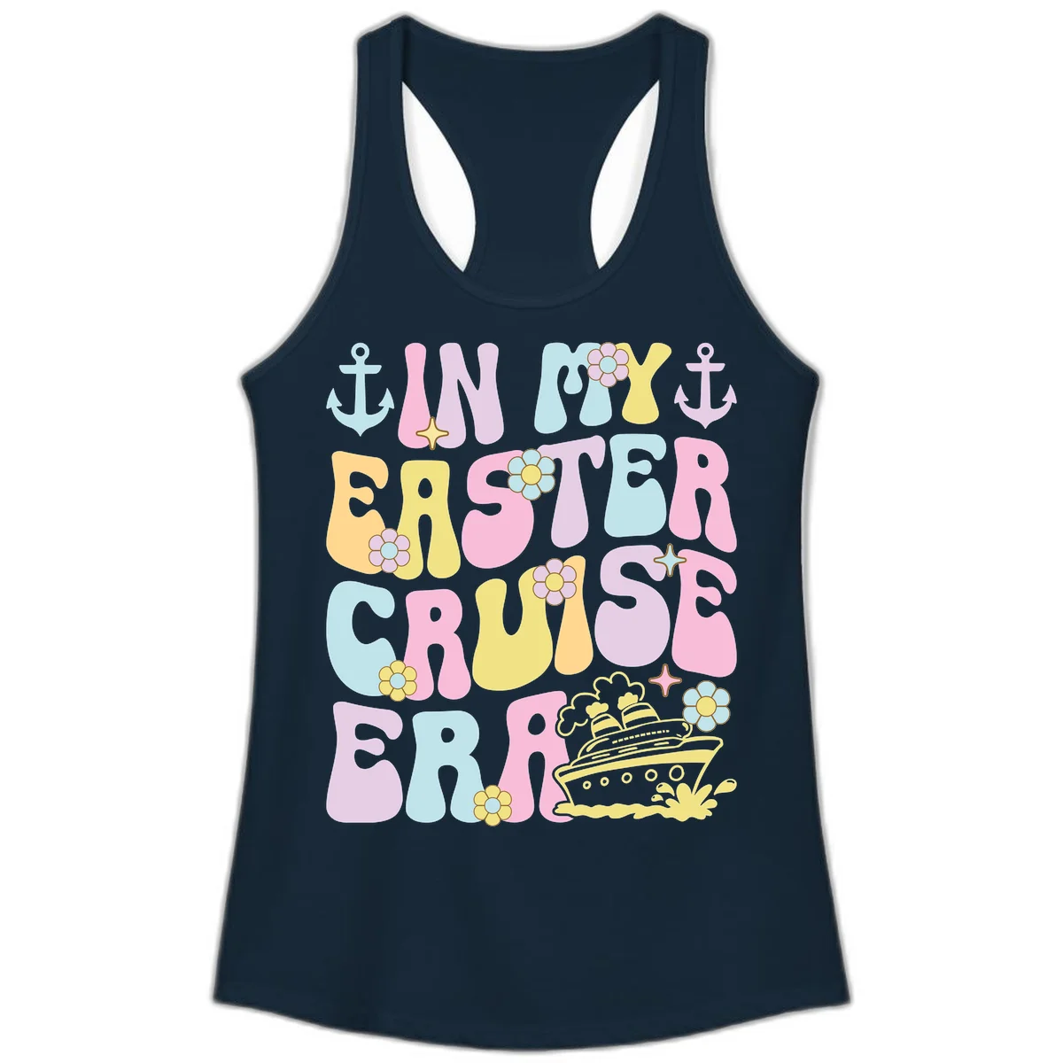 In My Cruise Era Ladies Tank in Solid Midnight Navy