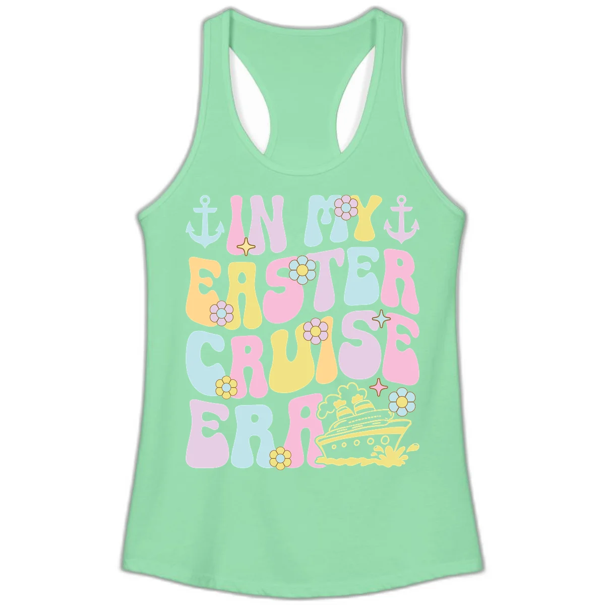 In My Cruise Era Ladies Tank in Solid Mint