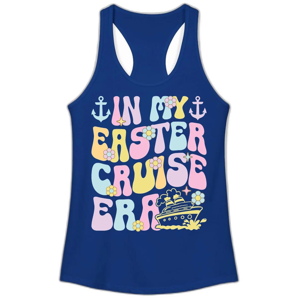 In My Cruise Era Ladies Tank in Solid Royal