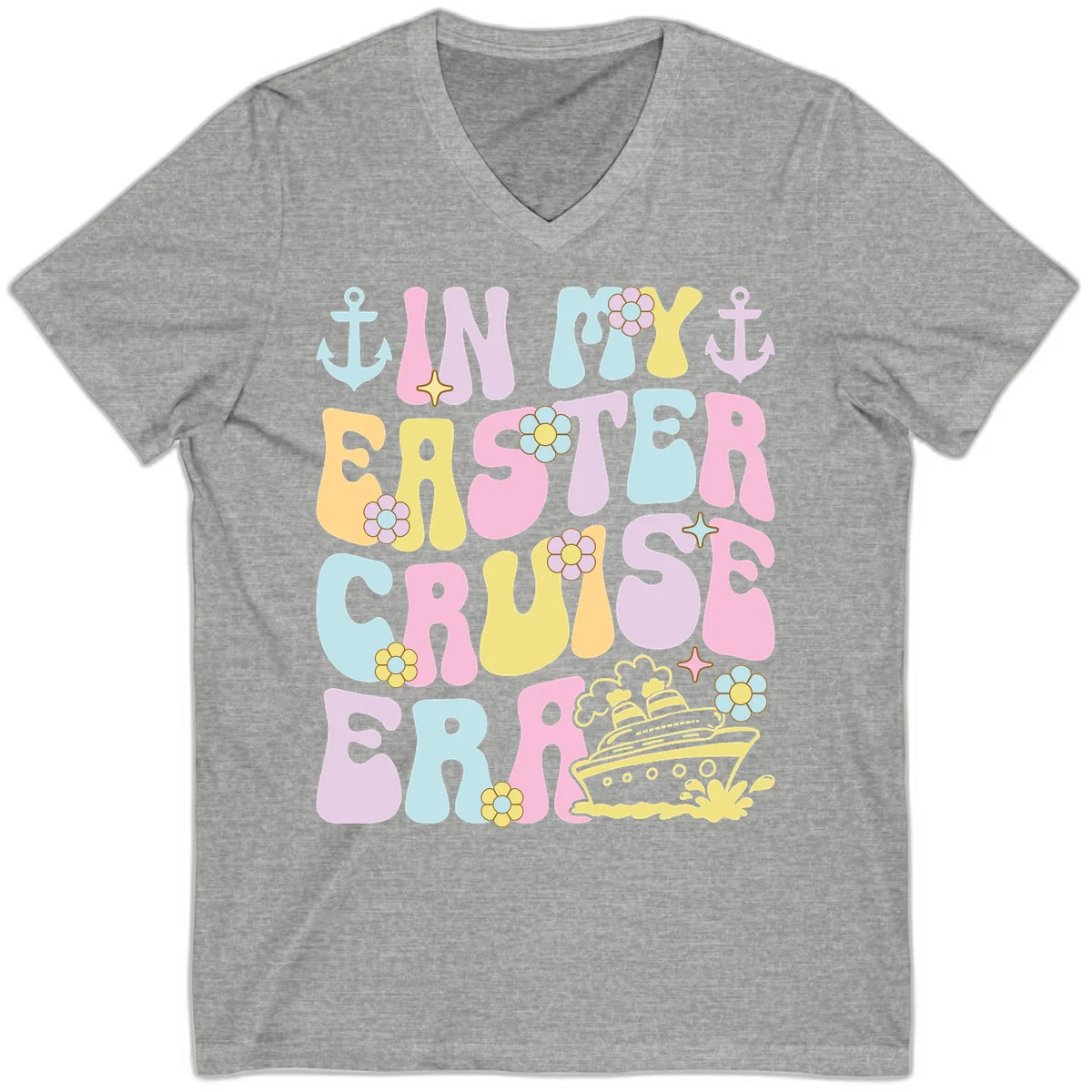 In My Cruise Era V-Neck in Athletic Heather