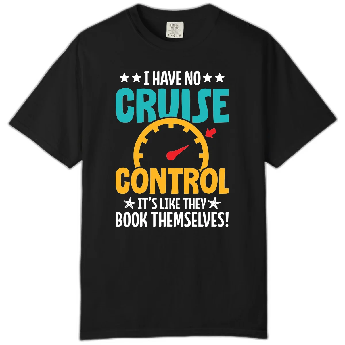 No Cruise Control Comfort Colors Tee in Black