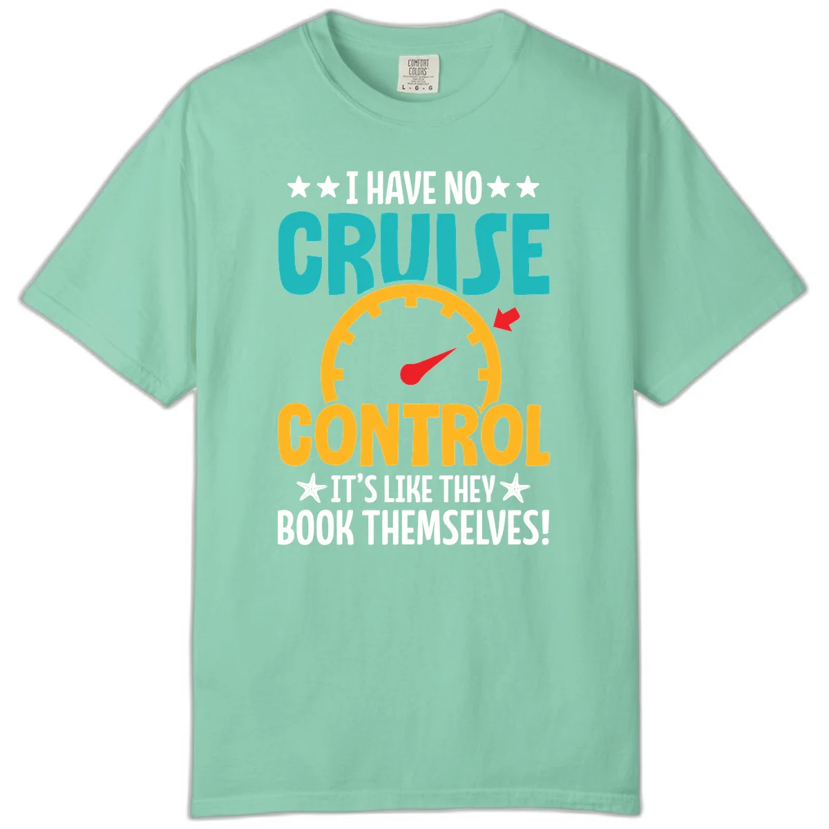 No Cruise Control Comfort Colors Tee in Island Reef