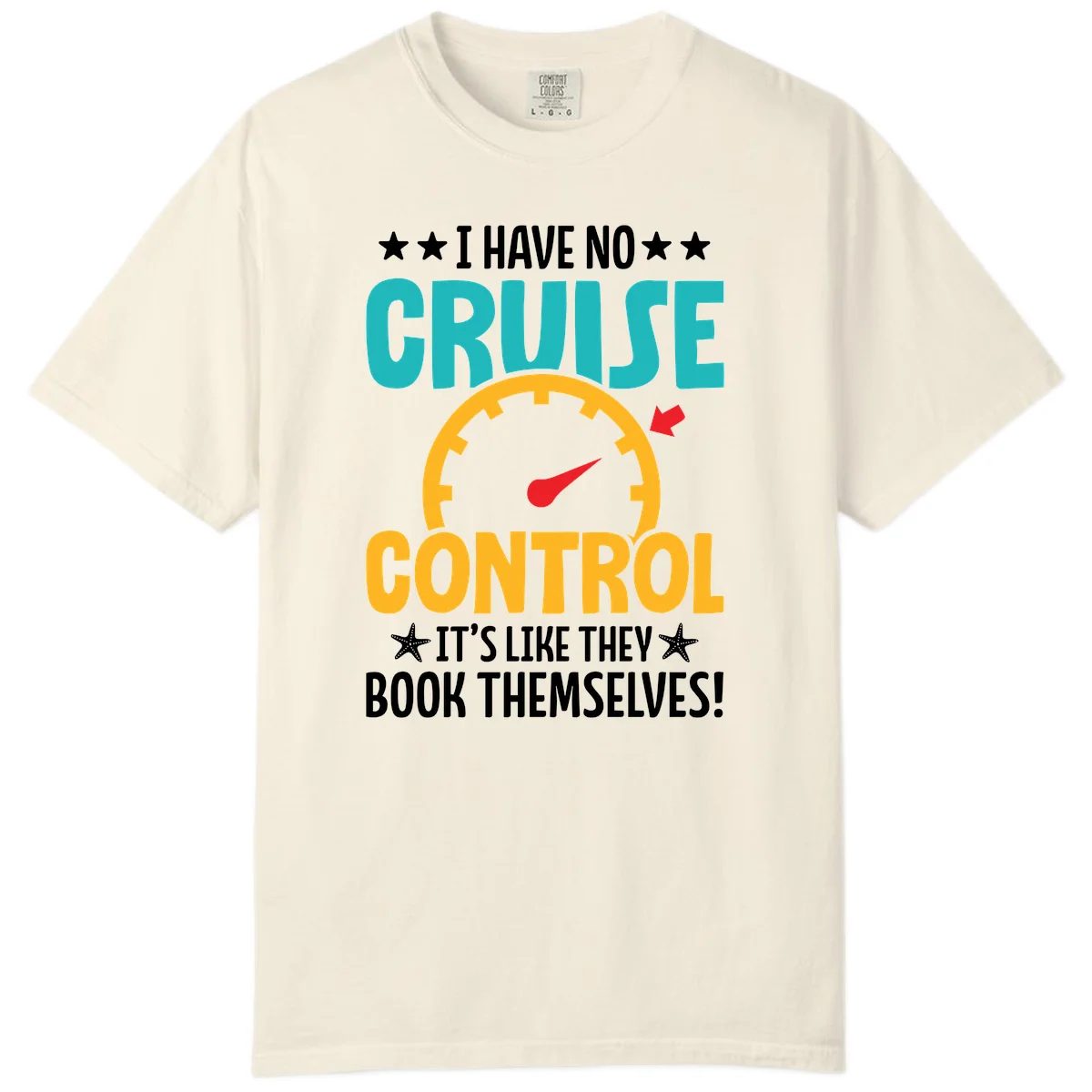 No Cruise Control Comfort Colors Tee in Ivory