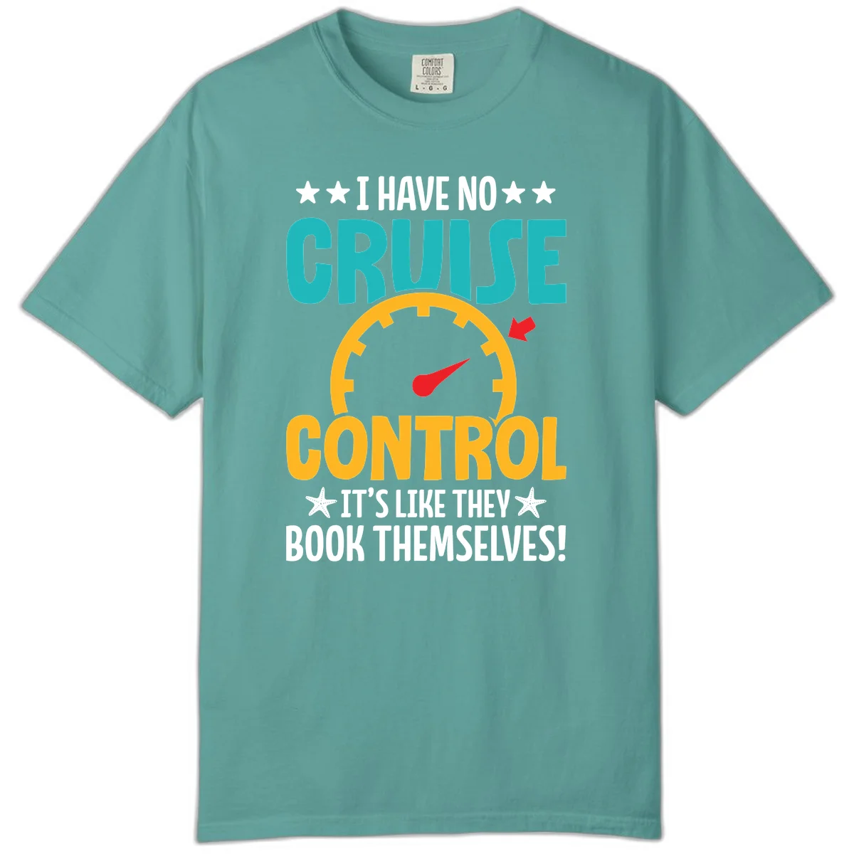 No Cruise Control Comfort Colors Tee in Seafoam