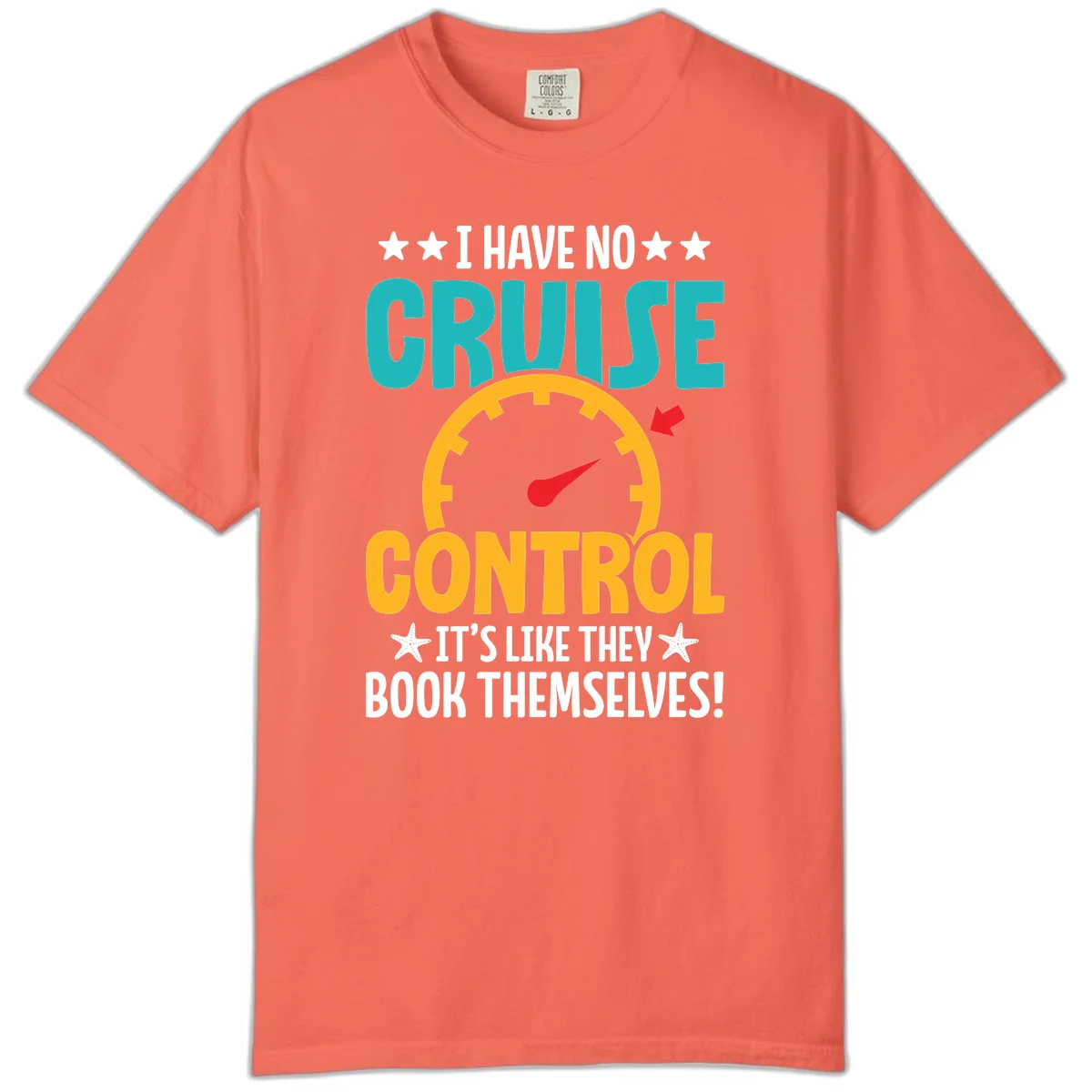 No Cruise Control Comfort Colors Tee in Bright Salmon
