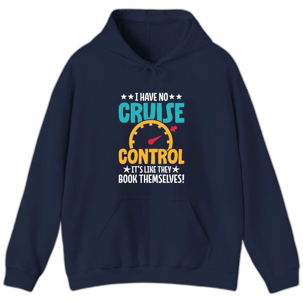 No Cruise Control Funny Hoodie in Navy