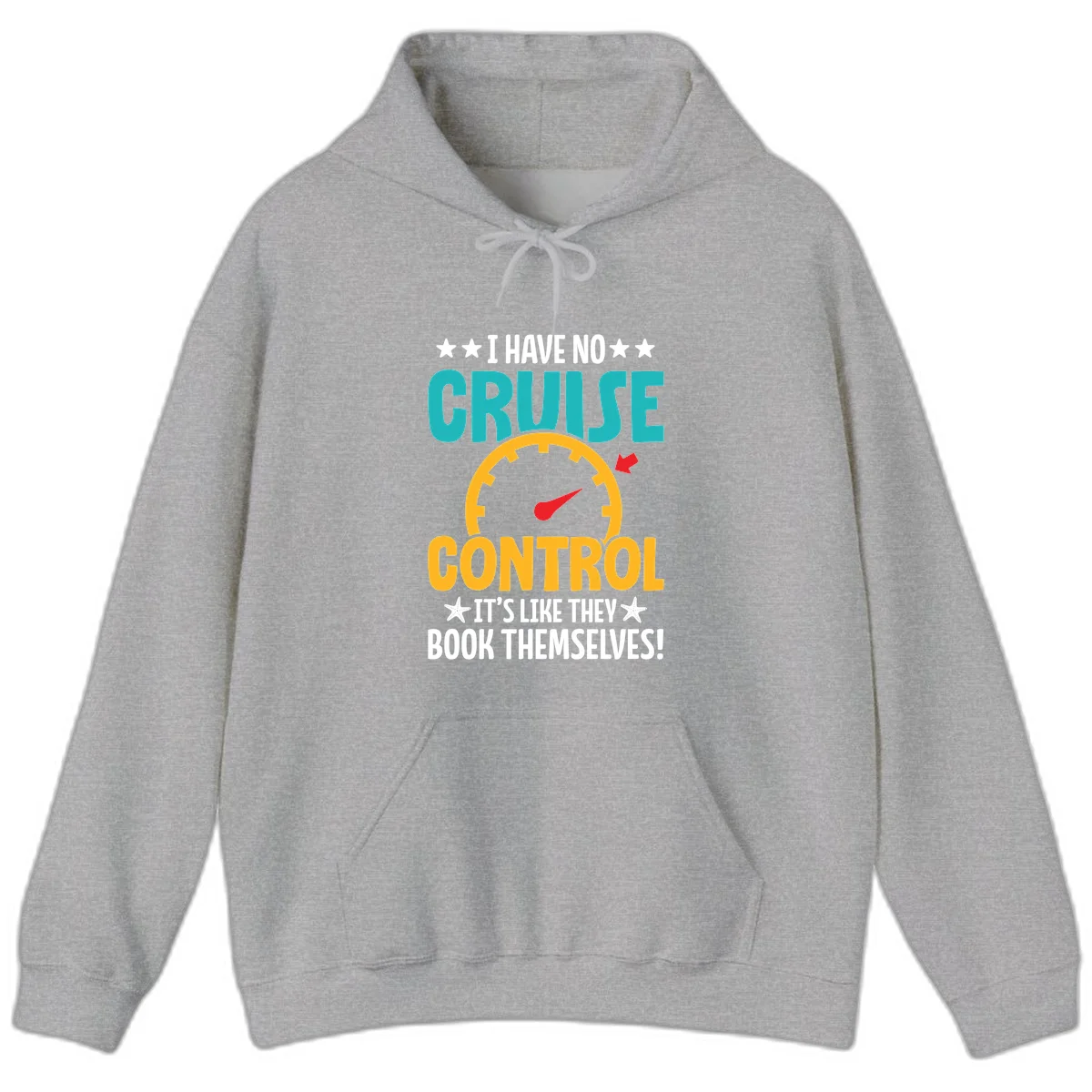 No Cruise Control Funny Hoodie in Sport Grey