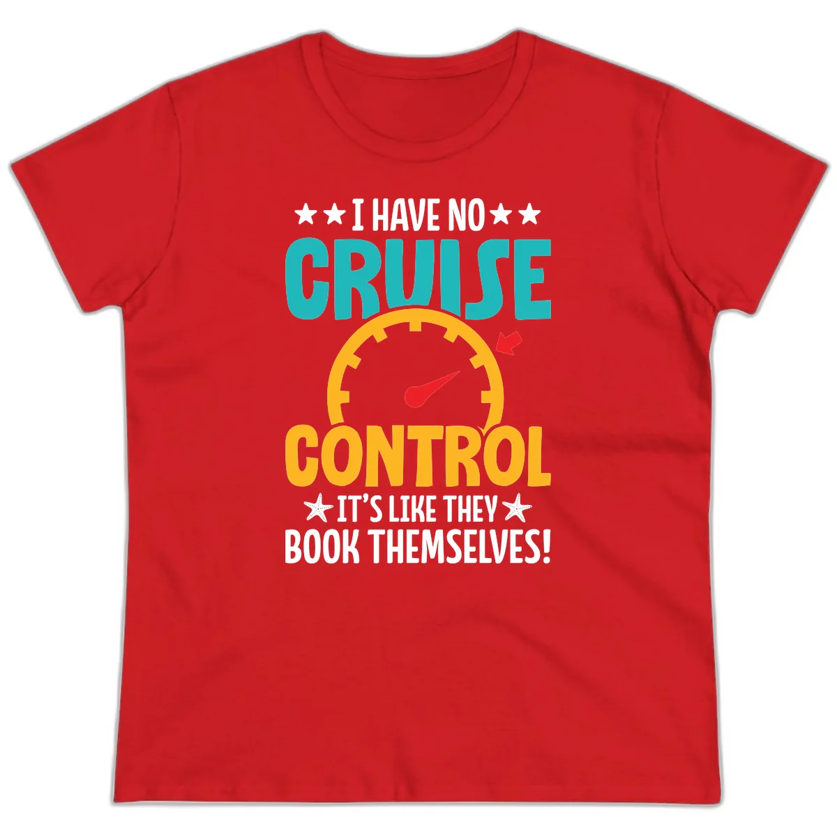 No Cruise Control Ladies Cruise Tee in Red