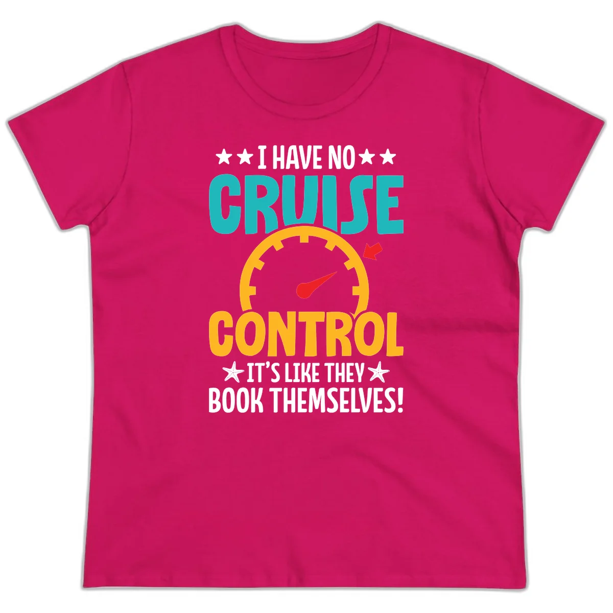 No Cruise Control Ladies Cruise Tee in Heliconia