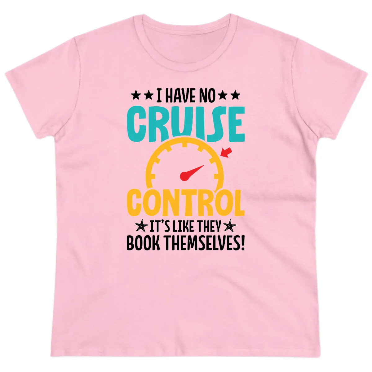 No Cruise Control Ladies Cruise Tee in Light Pink